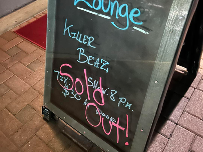 Laugh Out Lounge Sold Out Sign